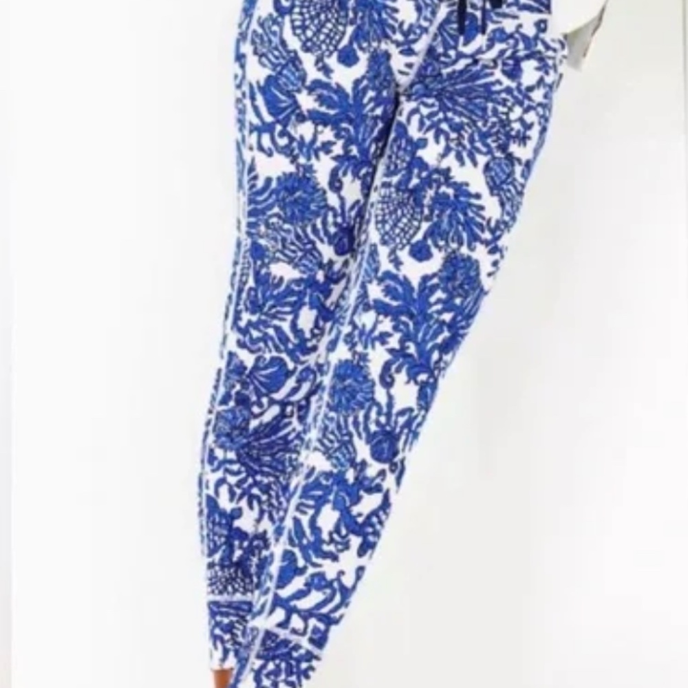 NWT LILLY PULITZER S UPF 50+ Luxletic Island Mid-Rise Jogger In Deeper Coconut